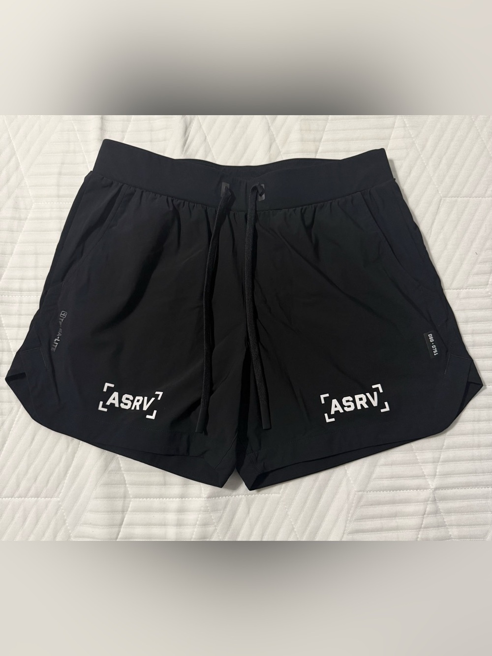 ASRV Black Men’s Performance Linerless Run Shorts